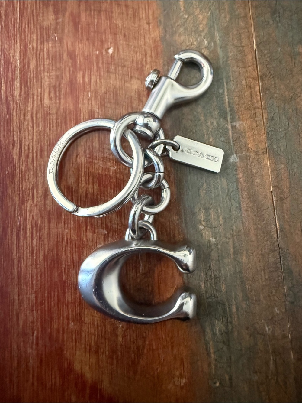 Coach Silver Logo 'C' Keychain Charm - Bag Accessories